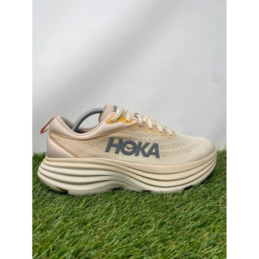 Hoka One Bondi 8 Womens Size 9 Beige Cream Vanilla Shoes Running Sneakers Gym